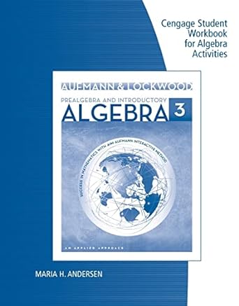 cengage student workbook for algebra activities algebra 3 3rd edition richard n aufmann ,joanne lockwood