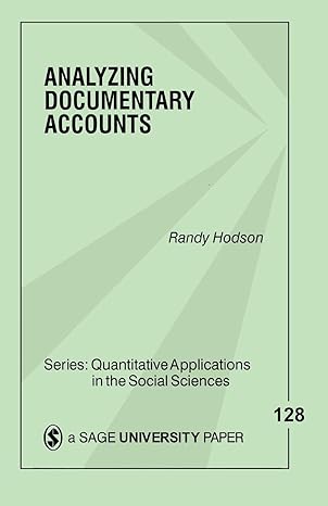analyzing documentary accounts 1st edition randy dale hodson 0761917438, 978-0761917434