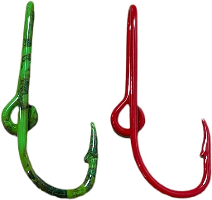 two eagle claw camo and red hat fish hook pin for hat camo fish hook cap clip set of two hooks one camo and