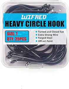 wifreo offset point octopus circle hooks pack of 25 for catfish snapper saltwater or freshwater bait fishing