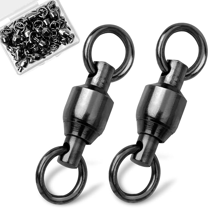 9km dwlife ball bearing swivels copper stainless steel solid welded ring black nickel high strength connector