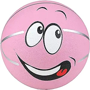 Shengy Kids Smile Basketball No 5 Very Suitable For Beginners From 4 To 12 Years Old Indoor And Outdoor Training Mini Basketball Non Slip And Wear Resistant Pink
