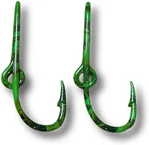 two eagle claw camo hat hook pin fish hook for hat camo fish hook money/tie clasp set of two hooks  ‎bt