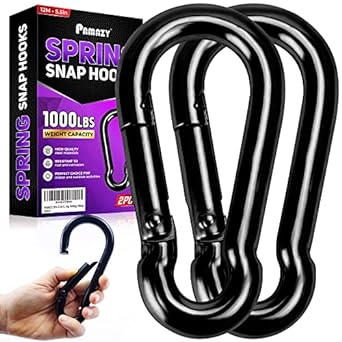 Pamazy 2pcs 5 5in Spring Snap Hooks 1000lbs Capacity Carabiner Clip Heavy Duty Rope Connector Quick Link Carabiners Spring Snap Hooks For Indoor And Outdoor Camping Climbing Fishing Hiking
