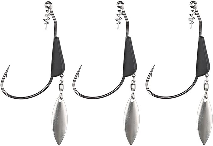reaction tackle bladed tungsten weighted swimbait hooks bass fishing hook with underspin weedless swim bait