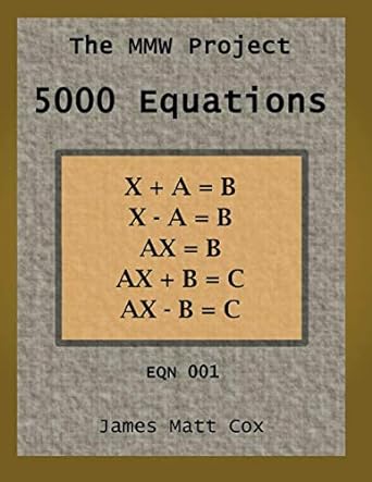 the mmw project 5000 equations 1st edition james matt cox 1710159049, 978-1710159042