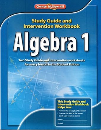 algebra 1 study guide and intervention workbook 2nd edition mcgraw hill 0076602923, 978-0076602926