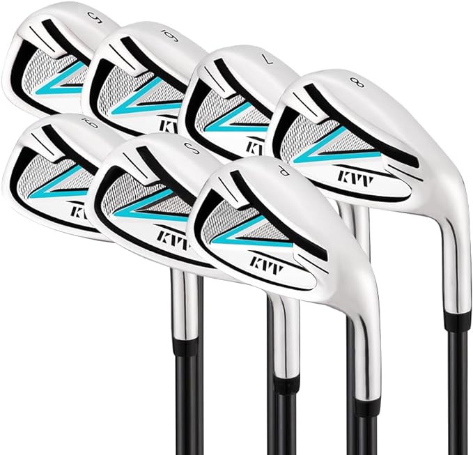 kvv premium golf irons set for women 7 piece 5 p# irons right hand steel shaft regular flex golf clubs  ?kvv