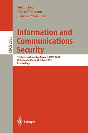 information and communications security 5th international conference icics 2003 huhehaote china october 10 13