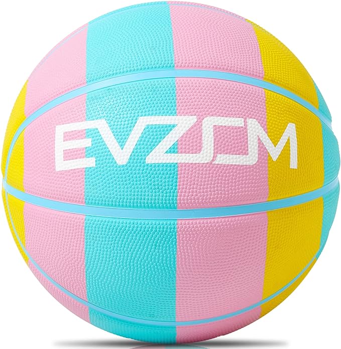 evzom size 5 basketball 27 5 basketball youth rubber basketballs for kids teenagers boys girls indoor outdoor