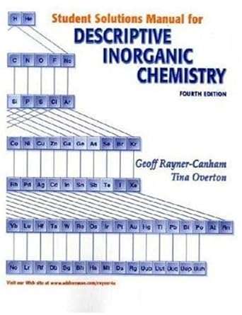 student solutions manual for descriptive inorganic chemistry 4th edition geoff rayner canham 0716761777,