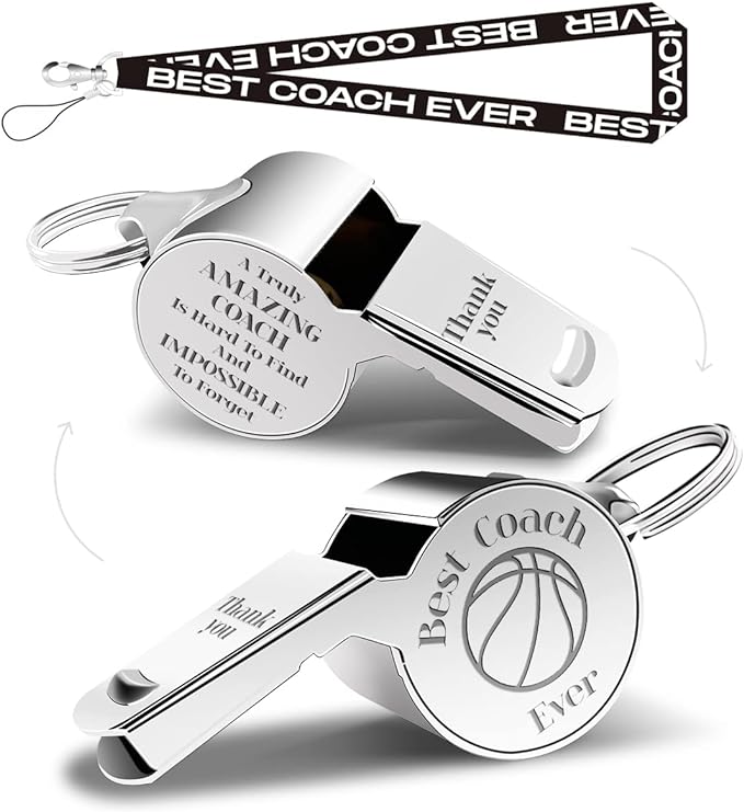 qibajiu whistles with lanyard coach whistle basketball gifts coach gifts for men women thank you cheer coach