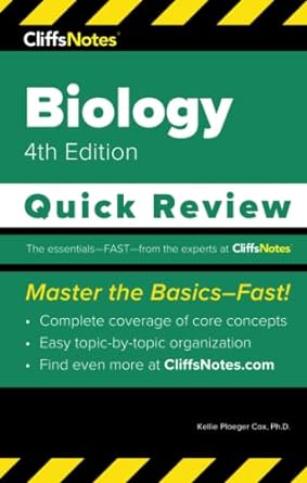 cliffsnotes biology quick review 4th edition kellie ploeger cox ph.d. 1957671238, 978-1957671239
