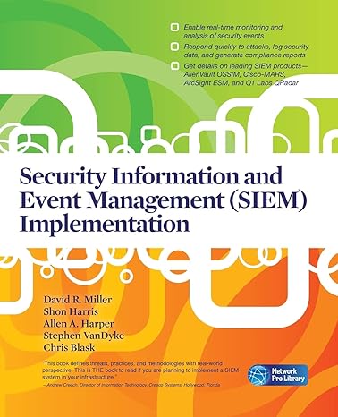 security information and event management implementation 1st edition david r. miller ,shon harris ,allen