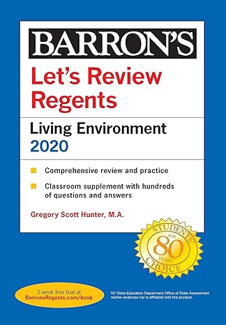 let s review regents living environment 2020 1st edition gregory scott hunter 1506253903, 978-1506253909