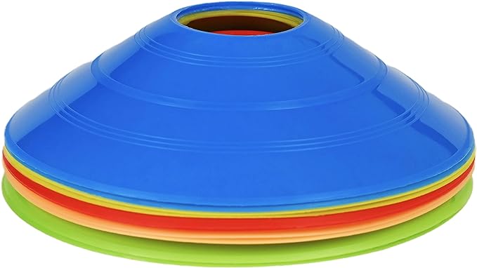 Tianor 10 Pack Durable Disc Cones Sets Playing Field Marker For Agility Training Football Kids Sports Cone Markers Red Orange Yellow Green Blue Small