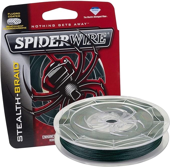 spiderwire stealth superline moss green 20lb 9kg 200yd 182m braided fishing line suitable for freshwater and
