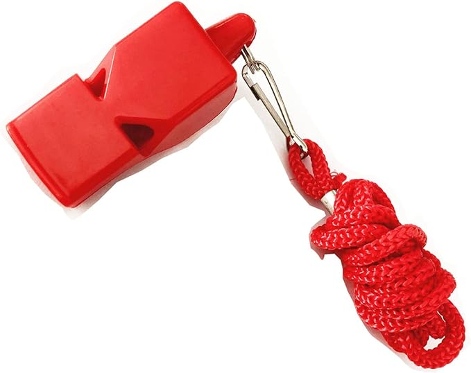 tekeft safety whistle red emergency whistles with lanyard loud crisp sound plastic whistle bulk ideal for