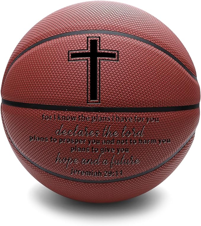 ghbwlsd christian gifts personalized engraved basketball indoor/outdoor personalized basketball 29 5 inch