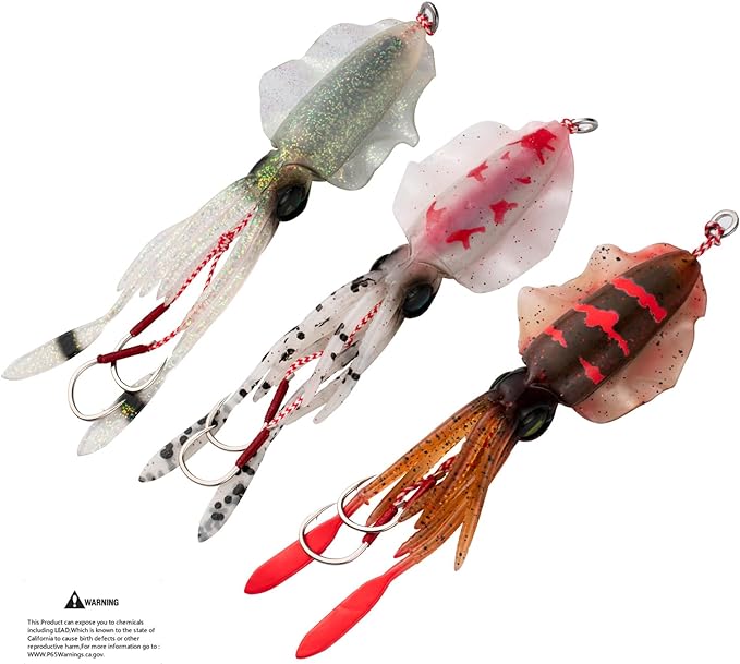 squid jig saltwater ultimate ultimate squid lures soft luminous octopus trolling artificial rigged bait with