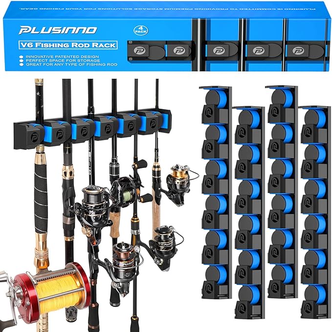 plusinno v6 vertical upgrade fishing rod/pole holders support extra large and heavy fishing rod and reel
