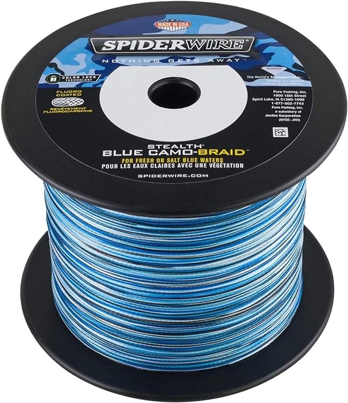 spiderwire stealth superline blue camo 100lb 45 3kg 3000yd 2743m braided fishing line suitable for saltwater