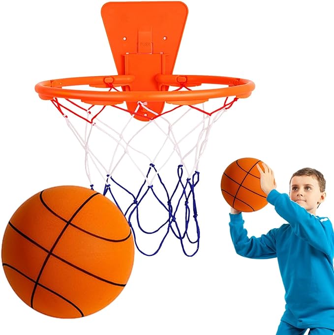 ‎joebo silent basketball with hoop indoor basketball hoop with basketball net basketball dribbling hoop net