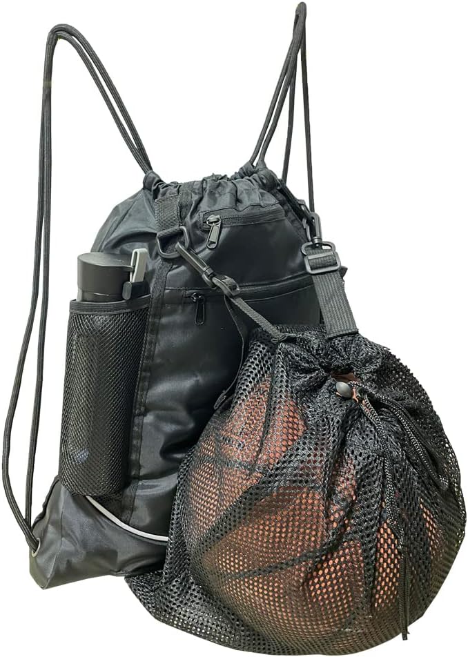 drawstring basketball bag soccer drawstring backpack sport gym string cinch sack for volleyball football 