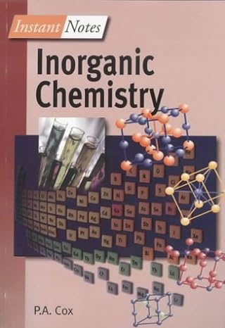 instant notes inorganic chemistry 1st edition p a cox 1859961630, 978-1859961636