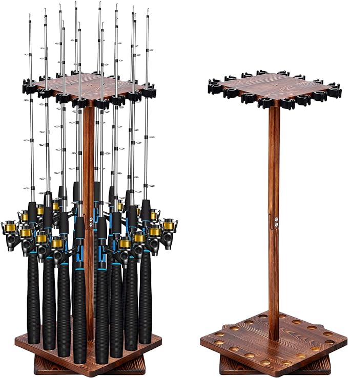 maitys 360 degree rotating fishing rod holders vertical fishing pole rack floor fishing pole holders for 