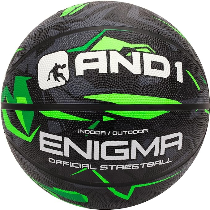 And1 Enigma Rubber Basketball Official Regulation Size 7 Street Basketball Deep Channel Construction Streetball Made For Indoor Outdoor