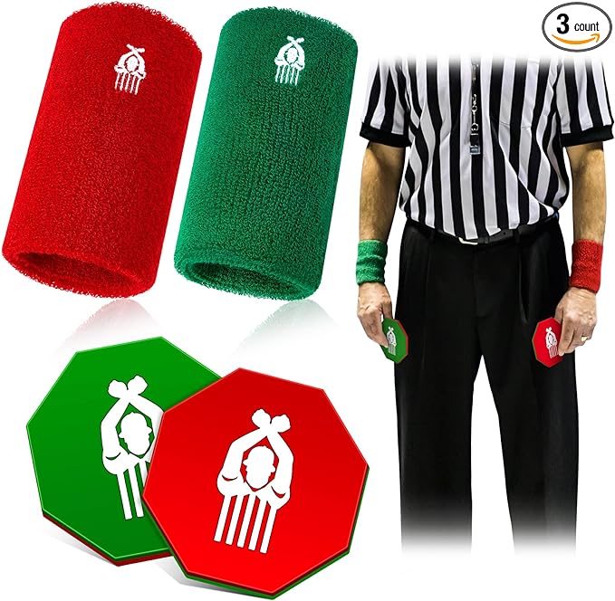 deekin 1 piece wrestling flip disc pliable plastic referee coin and 2 pieces arm wrestling wrist bands red