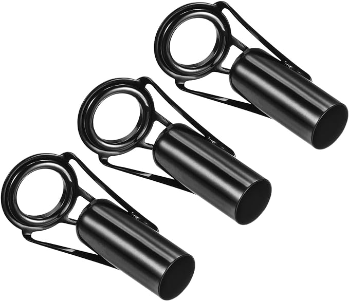 patikil tube dia fishing rod tips repair kit stainless steel black guide ring for fishing  ‎patikil