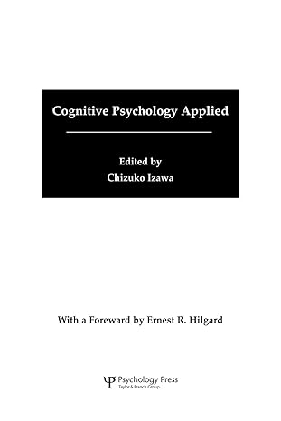 cognitive psychology applied 1st edition chizuko izawa 1138882798, 978-1138882799