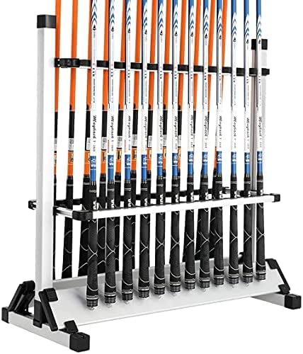 baoz 24 slots fishing rod holder metal fishing pole storage rack fishing pole stand aluminum alloy portable