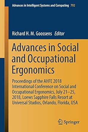 advances in social and occupational ergonomics proceedings of the ahfe 2018 international conference on