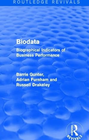biodata biographical indicators of business performance 1st edition barrie gunter ,adrian furnham ,russell