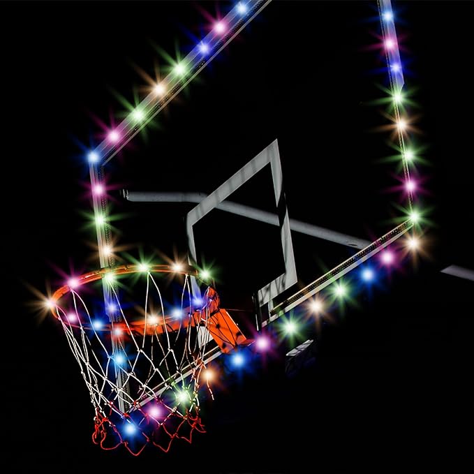 patikil led basketball hoop light set basketball rim and backboard light remote control light up basketball