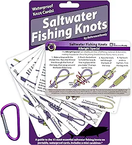 referenceready saltwater fishing knot cards waterproof pocket guide to 15 big game fishing knots includes