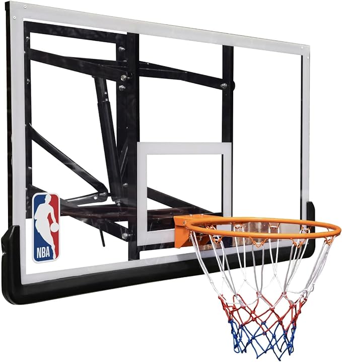 54 inch wall mounted backboard and rim combo with polycarbonate backboard adjustable height  generic
