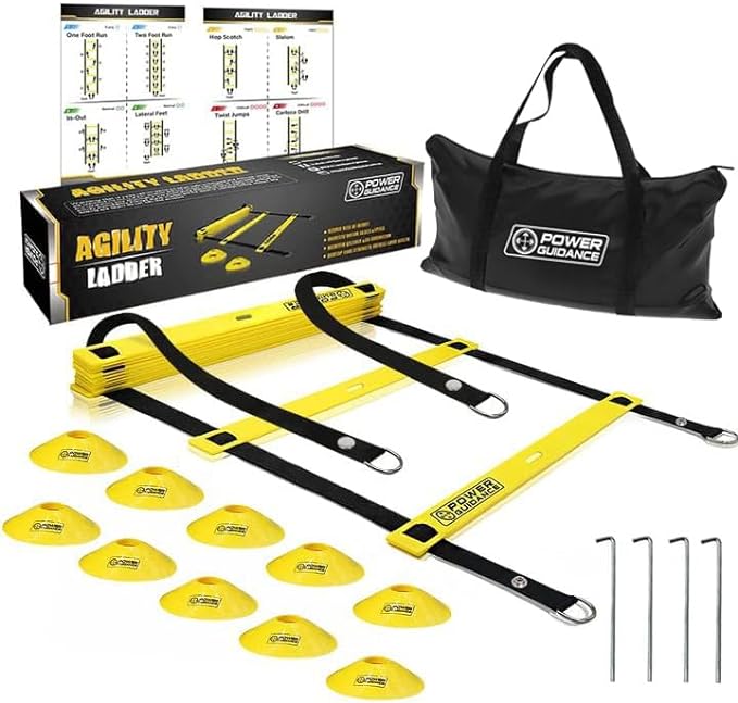 power guidance agility ladder for speed agility training and quick footwork exercise with 12 plastic rungs 4