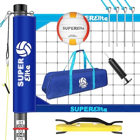portable professional volleyball net set with aluminum adjustable height poles heavy duty nets sets system