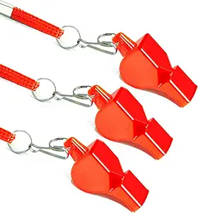 fya whistle 3pcs professional emergency whistles with lanyards very loud pealess whistle perfect for