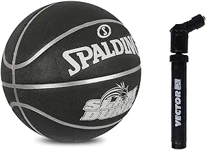 spalding slam dunk nba black basketball ball with pump men s official ball size 5 6 7  ‎spalding b093h758ff