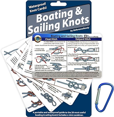 referenceready boating and sailing knot cards waterproof guide to 20 nautical knots  ?referenceready