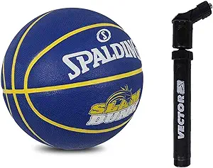 spalding slam dunk nba basket ball with air pump size 5 6 7 basket ball 8 panel design  ‎spalding b093h61kzv