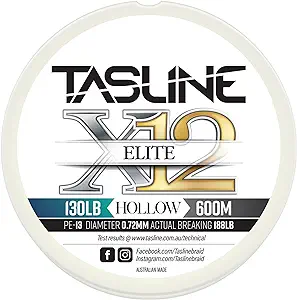 tasline elite pure spectra elite hollow core braided high power premium fishing line ?655yds/600m  ?tasline