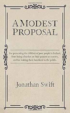 a modest proposal  jonathan swift 1989201857