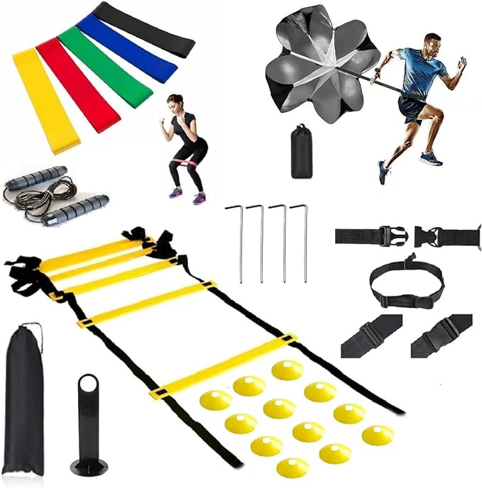 agility ladder training set for football footwork exercise speed training resistance parachute for stamina