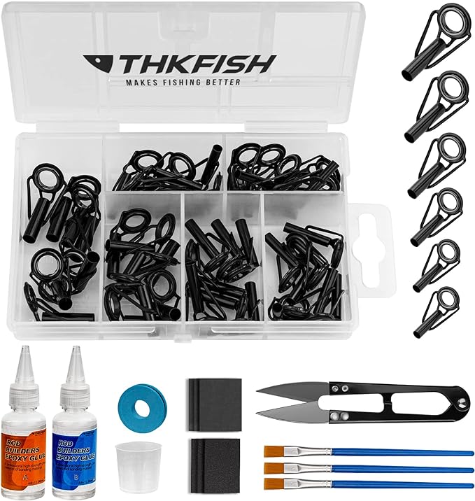 thkfish rod tip repair kit with glue fishing rod repair kit pole tip replacement complete supplies for